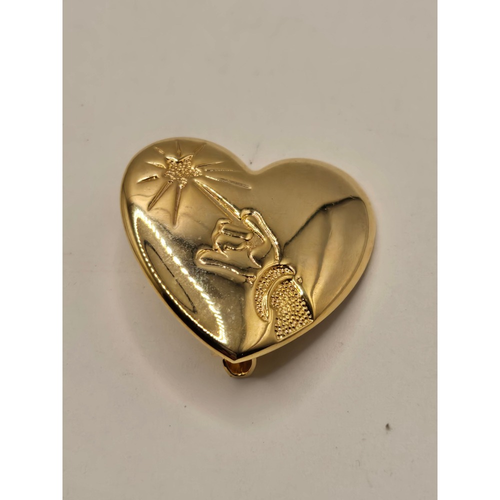 Disney The Variety Club Gold Heart Pin Arm and Wand Collectible Lapel Brooch